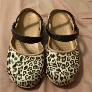 Leopard print crocs